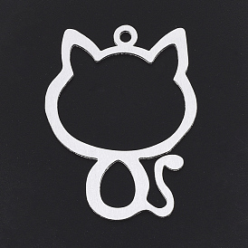 Pendentifs chaton en aluminium, pendentifs découpés au laser, silhouette de chat