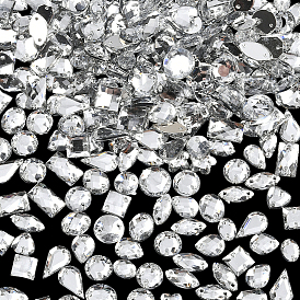 Акрил пришить горный хрусталь, 2 звенья с отверстиями, граненые, аксессуары для костюма, разнообразные