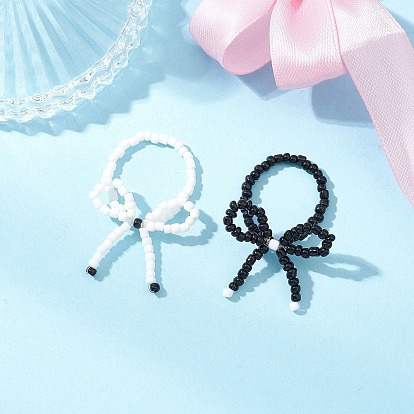 2шт. стеклянные бусины кольца для пальцев, бантом