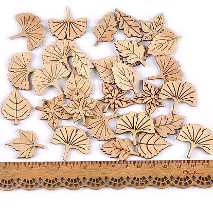 50 Découpes en forme de feuille de bois non finies sur le thème de la plante, fournitures de peinture bricolage