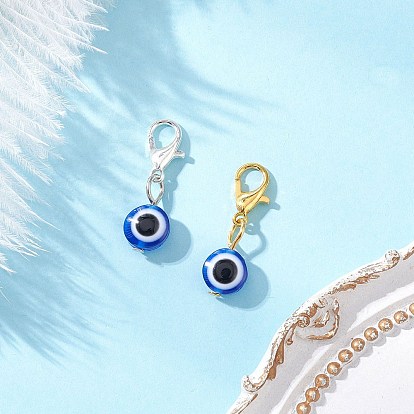 2 шт. 2 украшения из цветной смолы от сглаза, с цинковым сплавом застежками омаров коготь