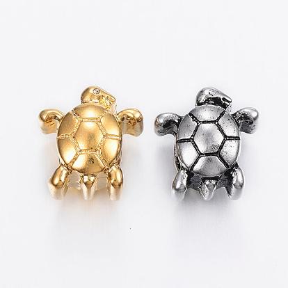 304 Stainless Steel European Beads, Large Hole Beads, Tortoise