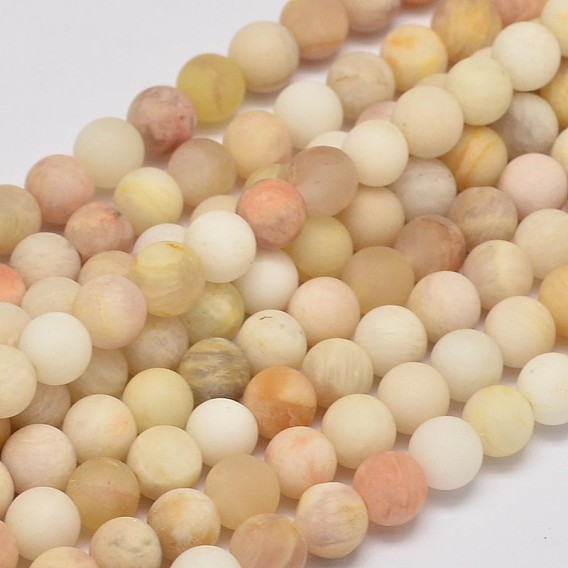 Round Natural Yellow Sunstone Beads Strands