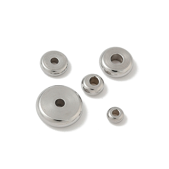 304 из нержавеющей стали бусы, плоско-круглые