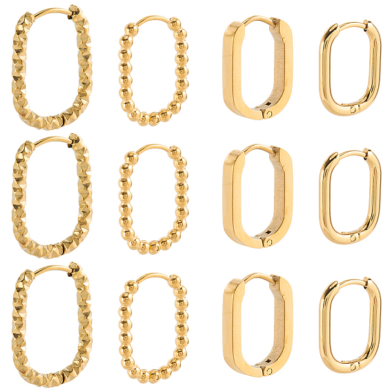 Наборы серег-колец Huggie Hoop из нержавеющей стали для женщин