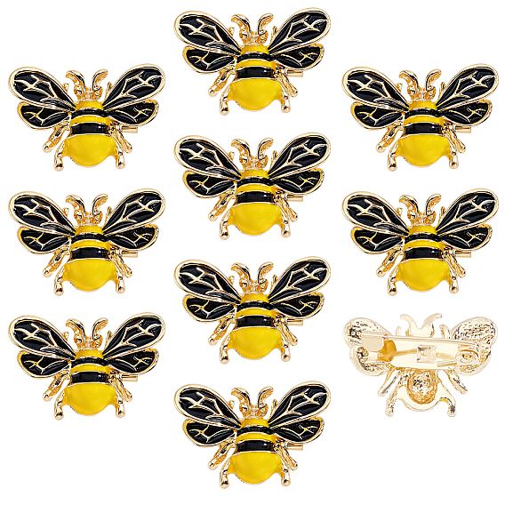 Alloy Enamel Pins, Bees Lapel Pins for Backpack Clothes