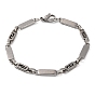 201 Stainless Steel Rectangle Link Chain Bracelets, with 304 Stainless Steel Clasps