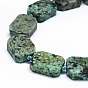 Natural African Turquoise(Jasper) Beads Strands, Frosted, Rectangle