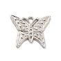 304 Настройки горный хрусталь из нержавеющей стали кулон, бабочка