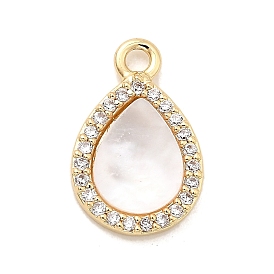 Латунные микро проложить кубического циркония прелести, с естественной оболочке, долговечный, стойки покрытие, без свинца и без кадмия, реальный 18 k позолоченный