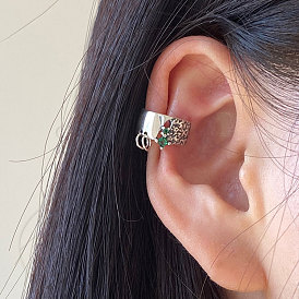 925 Silver Irregular Texture Diamond Inlaid Earrings - Simple, Fashionable, No Ear Hole, Ear Bone Clip.