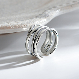 925 многослойные манжетные кольца из стерлингового серебра