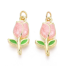 Латунь эмаль подвески, с целью перехода в кольце, без кадмия и без свинца, цветочный шарм