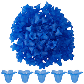 150 piezas de cuentas acrílicas transparentes, esmerilado, flor