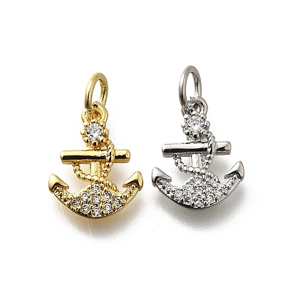 Латунные микро проложить кубического циркония прелести, Якорь прелести, без свинца и без кадмия, долговечный, стойки покрытие, с целью перехода в кольце