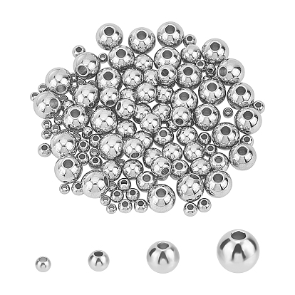 120Pcs 4 Style 304 Stainless Steel Spacer Beads, Rondelle