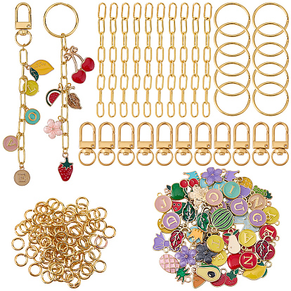 Наборы для изготовления ключей своими руками, в том числе железные кольца для ключей, латунные кольца прыжок открыт, сплавные поворотные застежки и подвеска