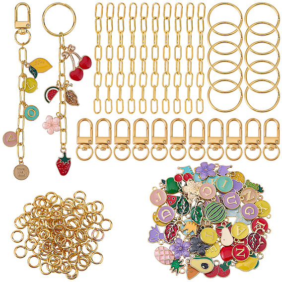 Наборы для изготовления ключей своими руками, в том числе железные кольца для ключей, латунные кольца прыжок открыт, сплавные поворотные застежки и подвеска