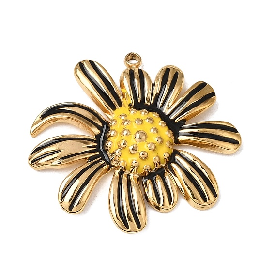 304 aus Stahl-Email-Anhänger, Blume Reize
