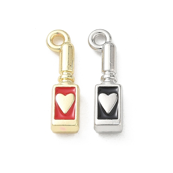 Colgantes de la aleación del esmalte, Botella con dijes de corazón, larga duración plateado
