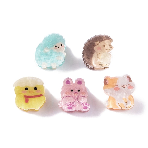 Симпатичные мини-животные акриловые заколки для волос с когтями, аксессуары для волос для девочек