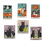Fashion Tarot Card Enamel Pin, Rectangle Alloy Brooch for Backpack Clothes, Electrophoresis Black