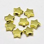 Metallic Plated Star Acrylic Beads, 11x11x4mm, Hole: 1mm, about 2050pcs/500g
