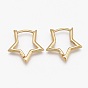 Brass Huggie Hoop Earrings, Long-Lasting Plated, Star