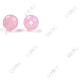 25pcs perles rondes en résine imitation œil de chat, avec de la poudre de paillettes