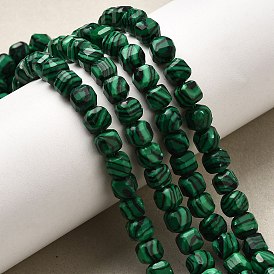 Синтетического малахита бисер нитей, граненый стол, вырезанный куб