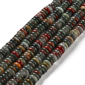 Natural African Bloodstone Beads Strands, Rondelle
