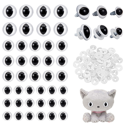 80шт. 3 виды пластиковых глаз для рукоделия, безопасные глазки для куклы, круглые