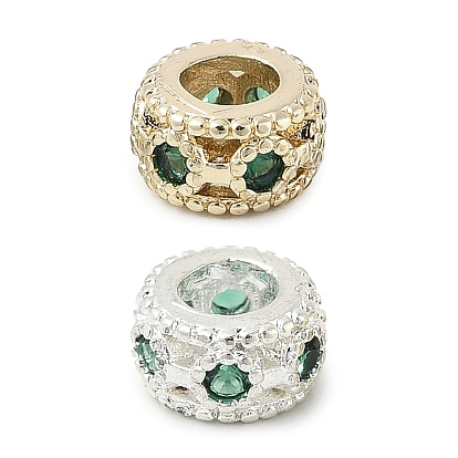 Латунные микро проложить кубического циркония бусы, без свинца и без кадмия, колонка