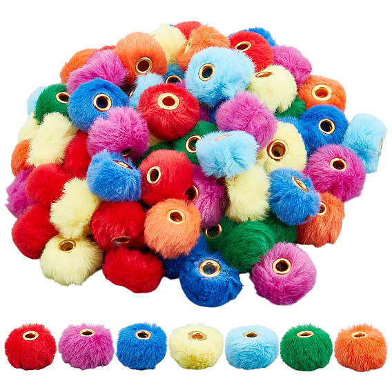 84шт 7 цвета имитация кроличьей шерсти европейские бусины, рондель