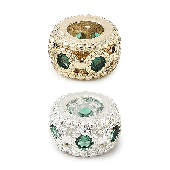 Латунные микро проложить кубического циркония бусы, без свинца и без кадмия, колонка