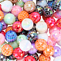 100 шт. непрозрачные акриловые бусины с УФ-покрытием, радужный, круглые, граненые