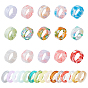 Resin Cuff Rings & Plain Band Rings Set, Mixed Style