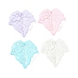 Baking Paint Acrylic Pendants, UV Plating, Leaf with Cracks Charms