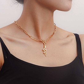 Vintage Tassel Necklace with Snake Pendant for Women, Minimalist Retro Design