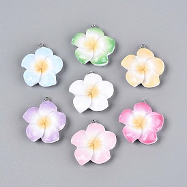 Непрозрачные подвески смолы, цветок с платиновой железной петлей