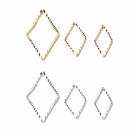 Brass Linking Rings, Long-Lasting Plated, Cadmium Free & Lead Free, Rhombus