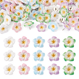 50 шт. 5 стили железные канцелярские кнопки, смолой цветок, платина