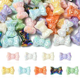 45шт 9 цвета УФ-покрытие непрозрачные акриловые бусины, радужный, бантом