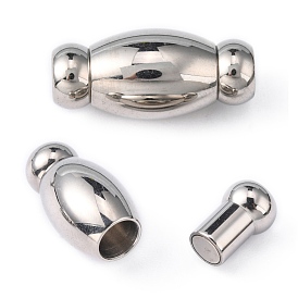Glatte 304 Magnetverschlüsse aus Edelstahl mit Klebeenden, ellipsenförmige, 24x11 mm, Bohrung: 5 mm