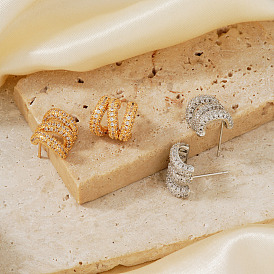 Латунь серьги, с кубического циркония