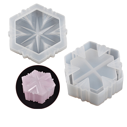 Snowflake DIY Storage Box Silicone Molds, Decoration Making, Resin Casting Molds, For UV Resin, Epoxy Resin Jewelry Making