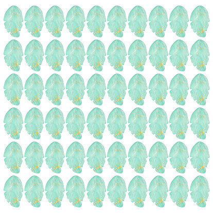 60 кулоны лэмпворк ручной работы, лист прелести, с блеском порошок