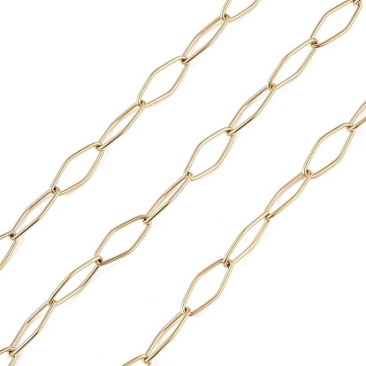 304 Stainless Steel Horse Eye Link Chains, Unwelded, with Spool