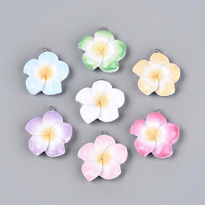 Непрозрачные подвески смолы, цветок с платиновой железной петлей