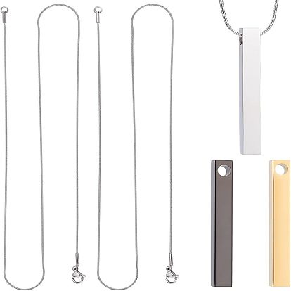 Наборы для самостоятельного изготовления прямоугольного кулона-ожерелья, в том числе 304 ожерелья и подвески в виде змей из нержавеющей стали